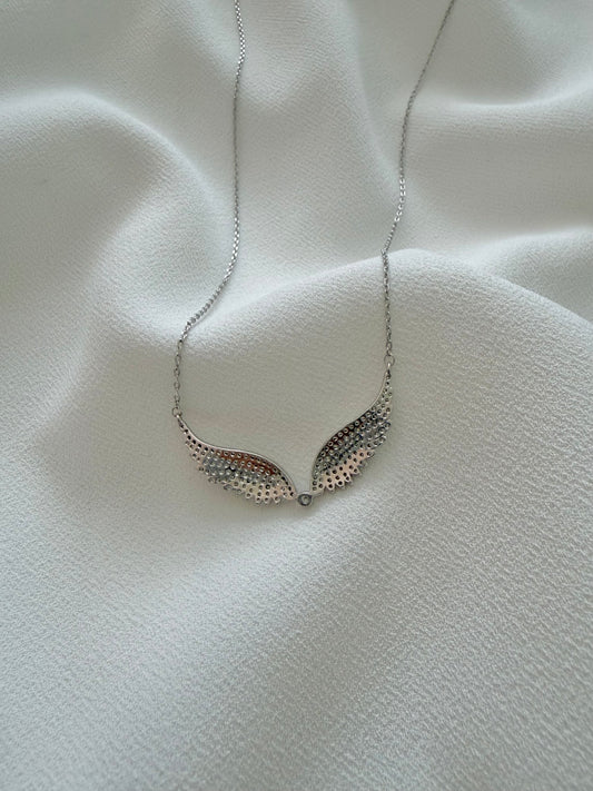 Silver angel Kiss Necklace